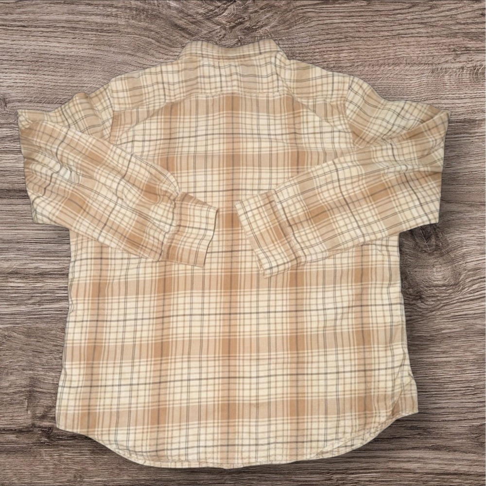 Lauren Ralph Lauren Plaid Button Down Shirt XL Tan Brown Cotton Classic - Picture 7 of 7